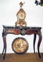 Buhl table and clock