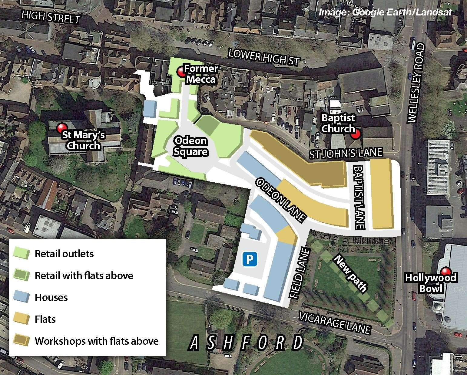 Ashford Borough Council's plans for the 'Odeon Square' site