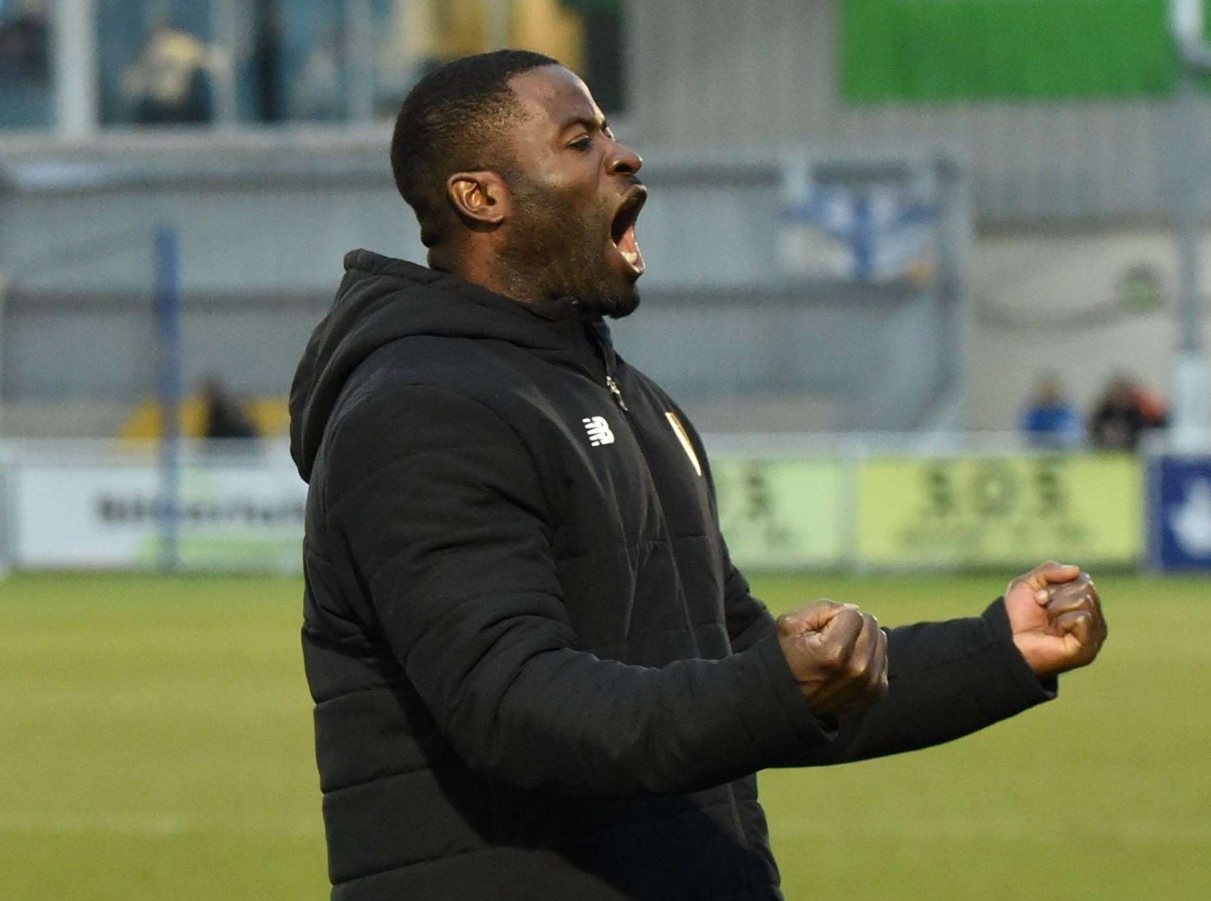 Maidstone United caretaker manager George Elokobi. Picture: Steve Terrell