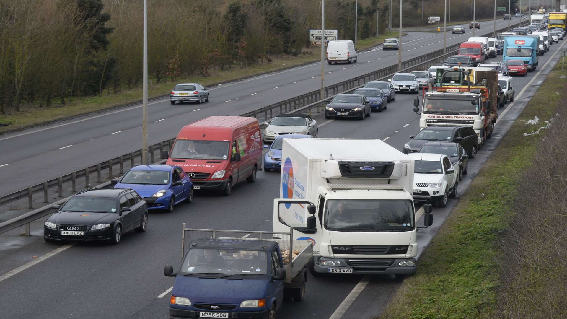 Traffic was held up on the Thanet Way. Picture Chris Davey.