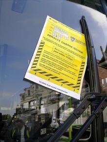 Parking ticket on a bus in Tenderton