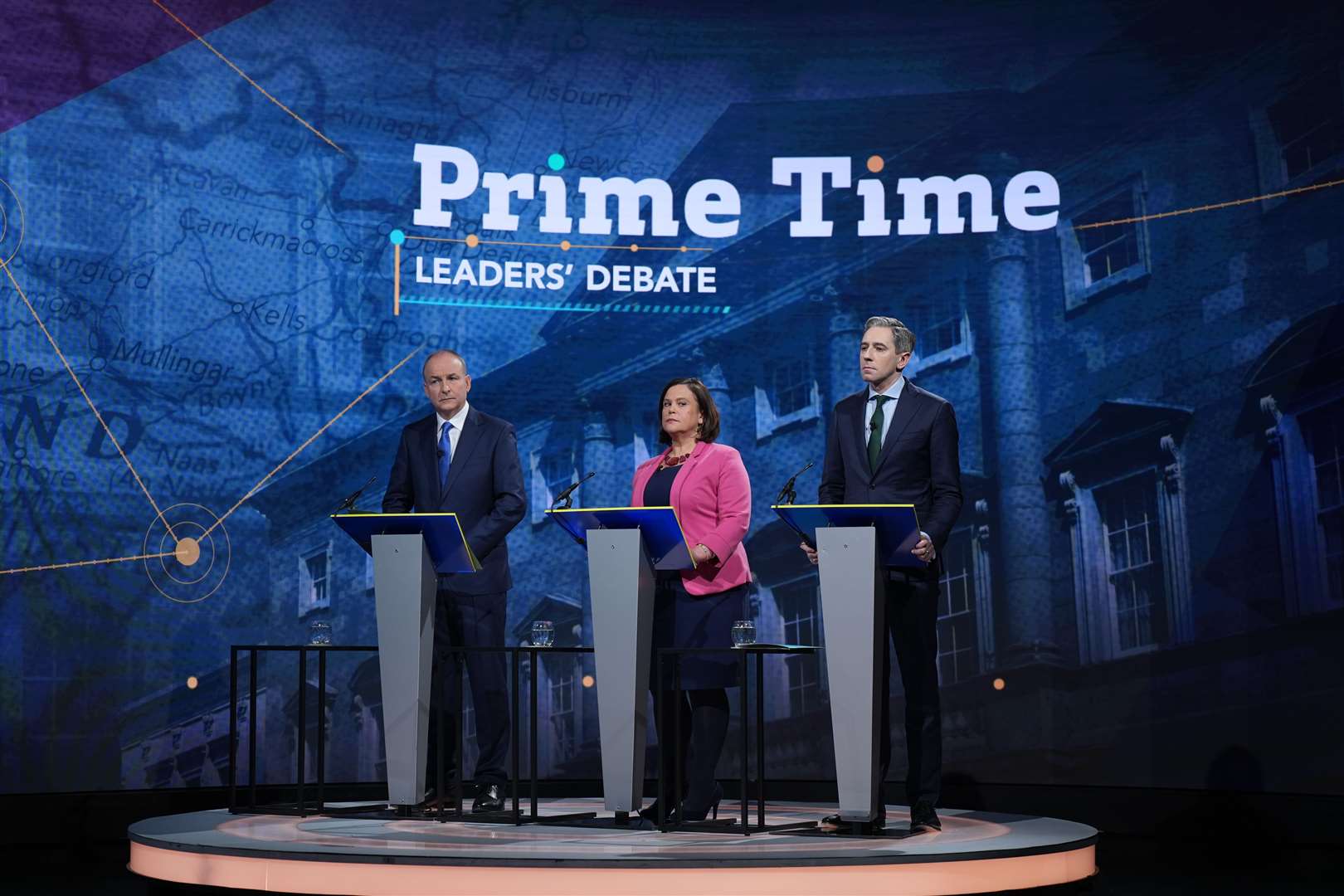 The final TV leaders’ debate, at RTE studios in Donnybrook, Dublin, ahead of the General Election on November 29 (Niall Carson/PA)