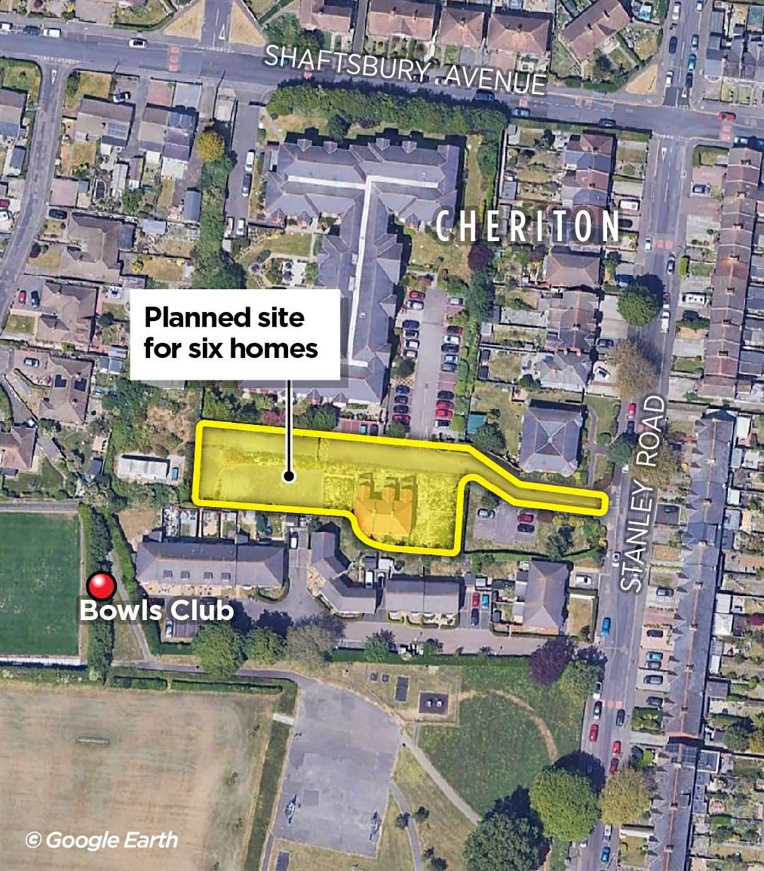 Six townhouses are planned for land off Stanley Road, Cheriton. Picture: KMG