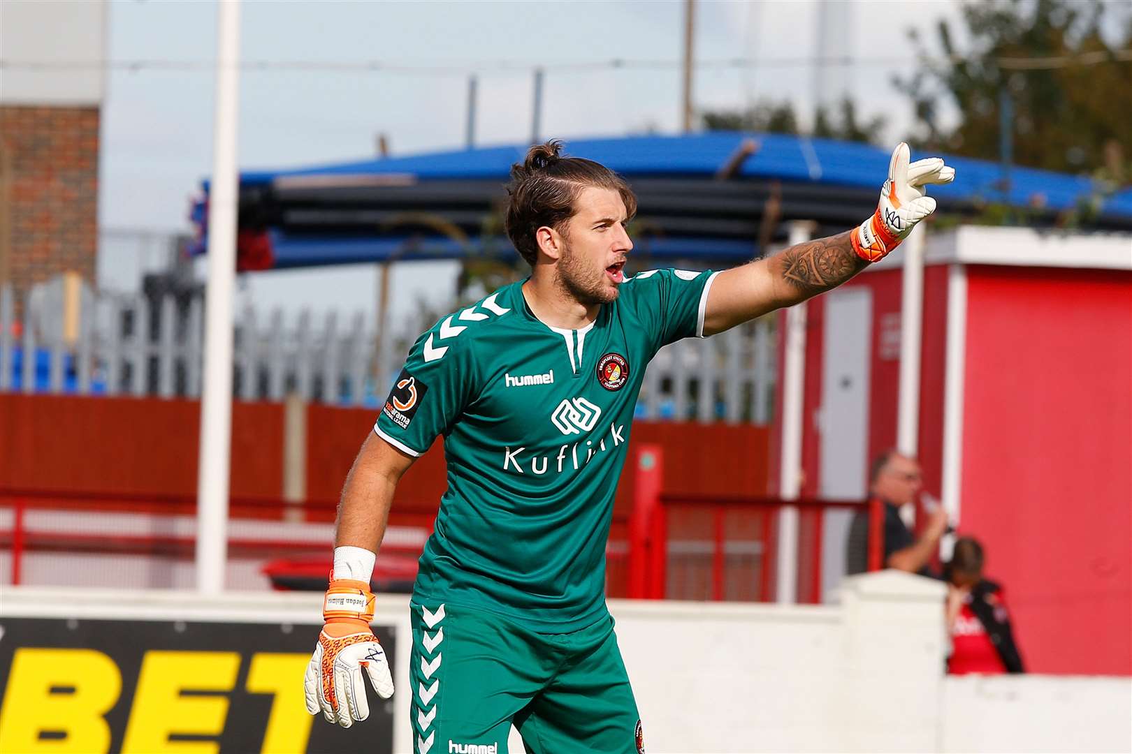 Ebbsfleet United goalkeeper Jordan Holmes is staying for another season Picture: Andy Jones