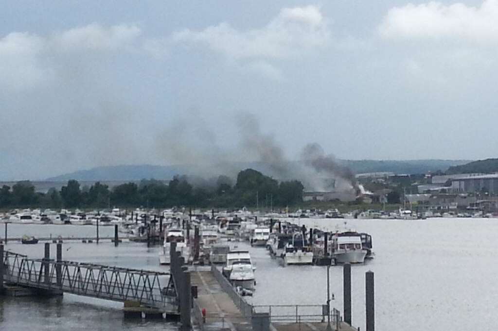 The scene of the Strood blaze. Picture via @kent_999s