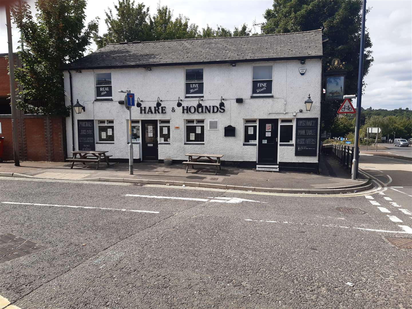 Police cordoned off the road outside the Hare and Hounds pub in Lower Boxley Road after the incident