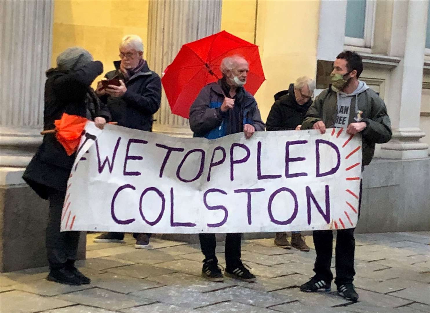 People outside Bristol Crown Court (Tess de la Mare/PA)