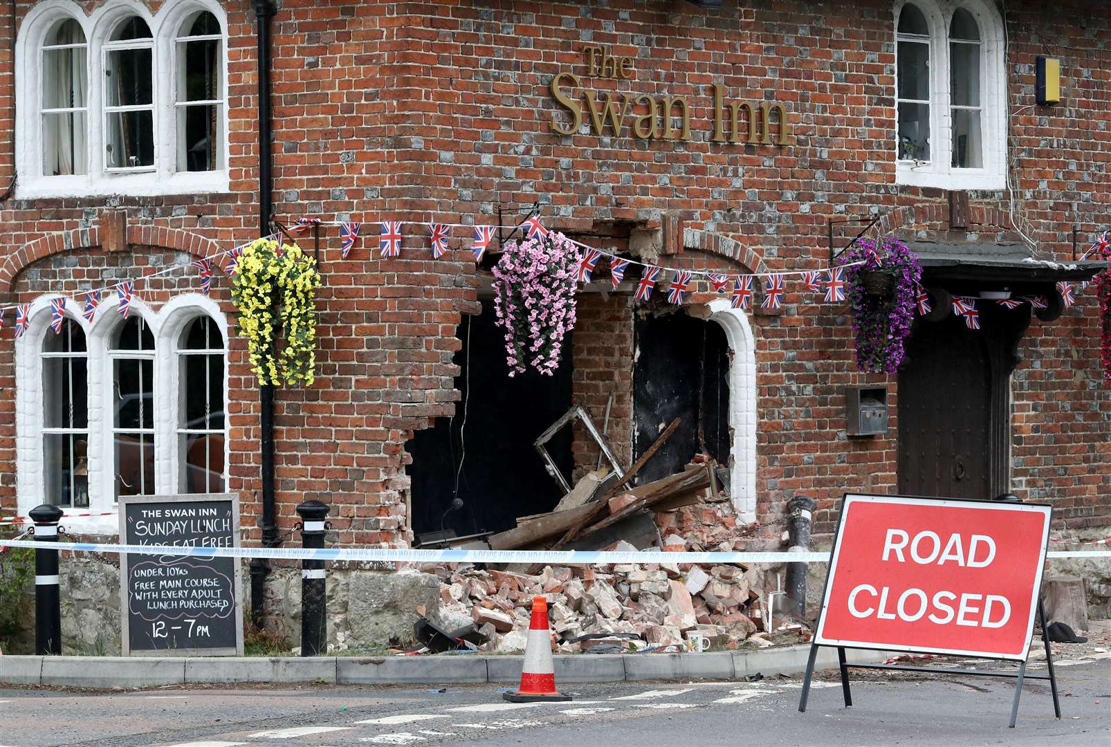 The pub suffered extensive damage (Gareth Fuller/PA)