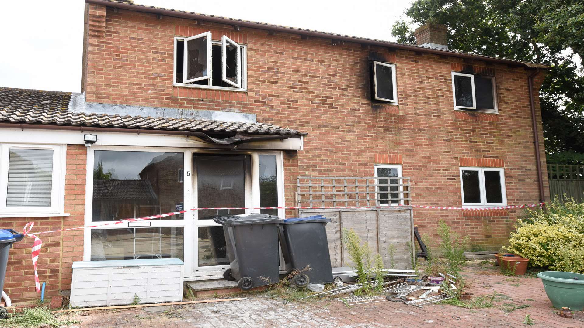 The house was left severely damaged after a fire