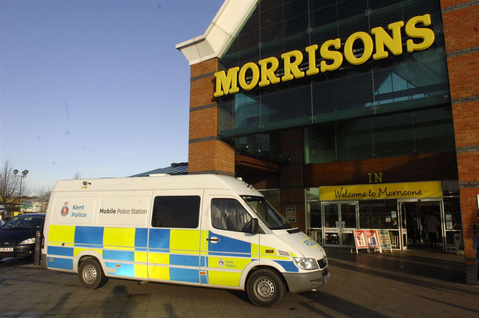 Police were called to the supermarket by terrified shoppers