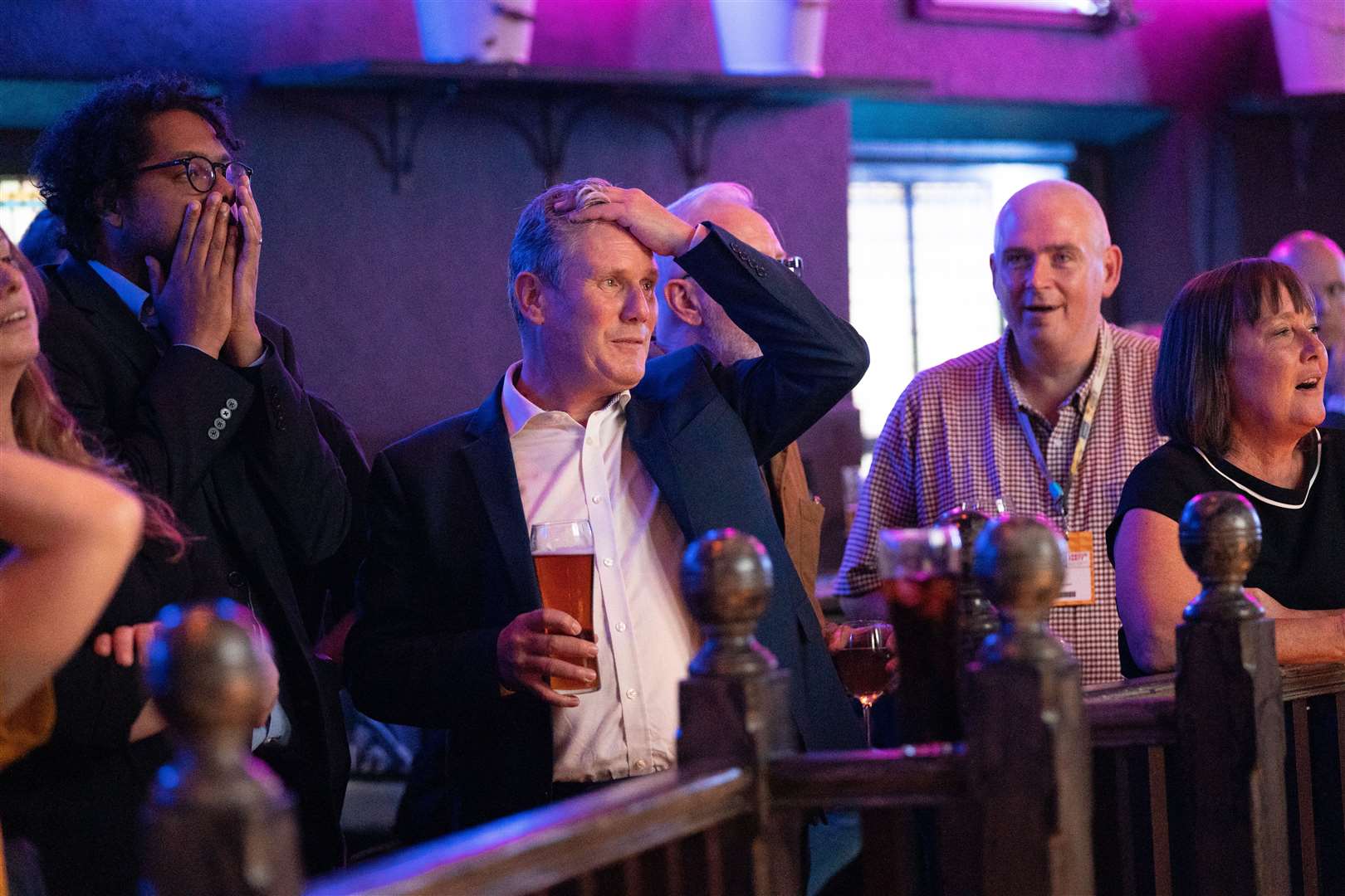 Sir Keir Starmer watching the Arsenal v Tottenham match at The Font pub in Brighton (Stefan Rousseau/PA)