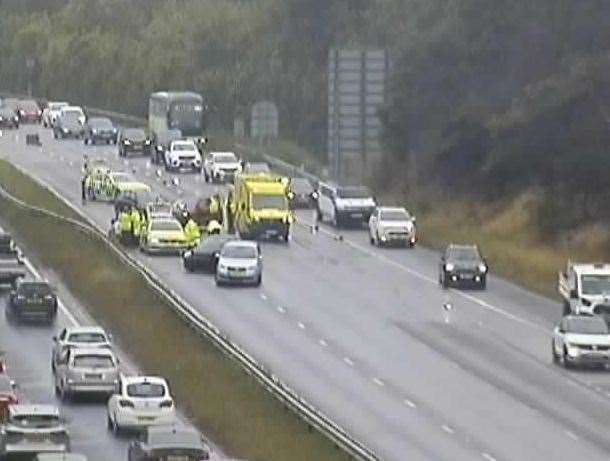 Police and paramedics have been called the incident near Dartford Heath. Picture: National Highways