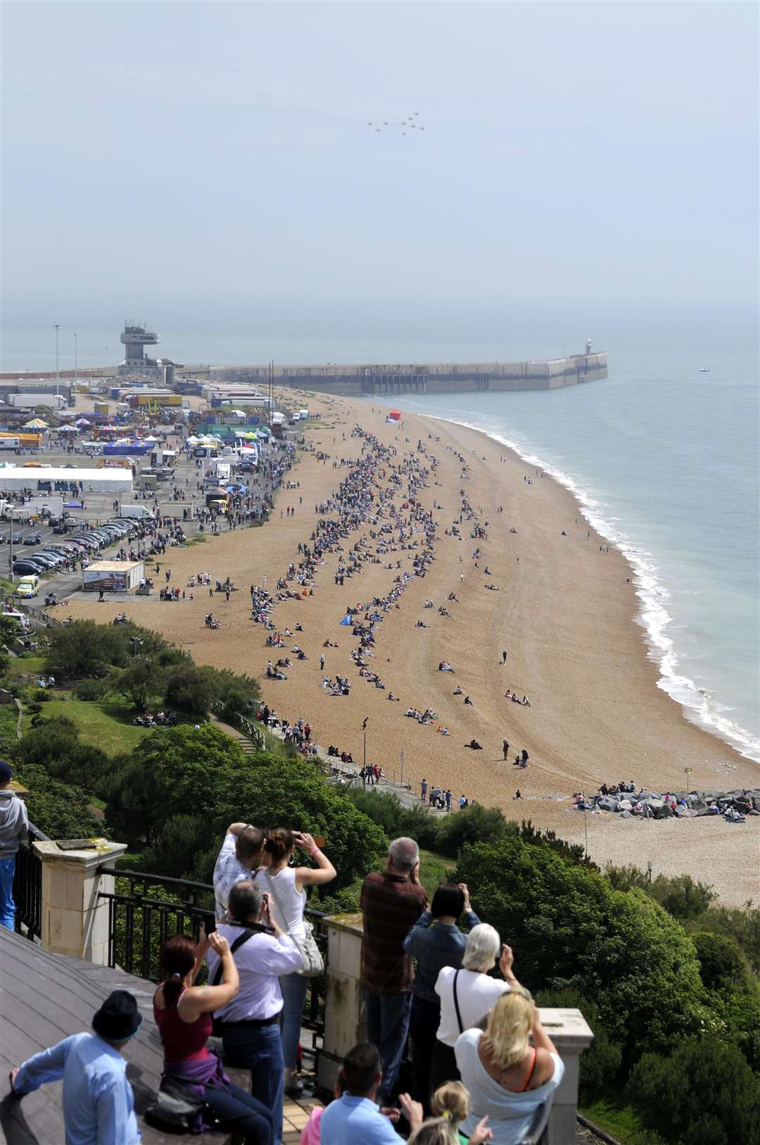 Red Arrows open the showFolkestone AirshowPicture: Gary Browne FM3227424 (1446803)