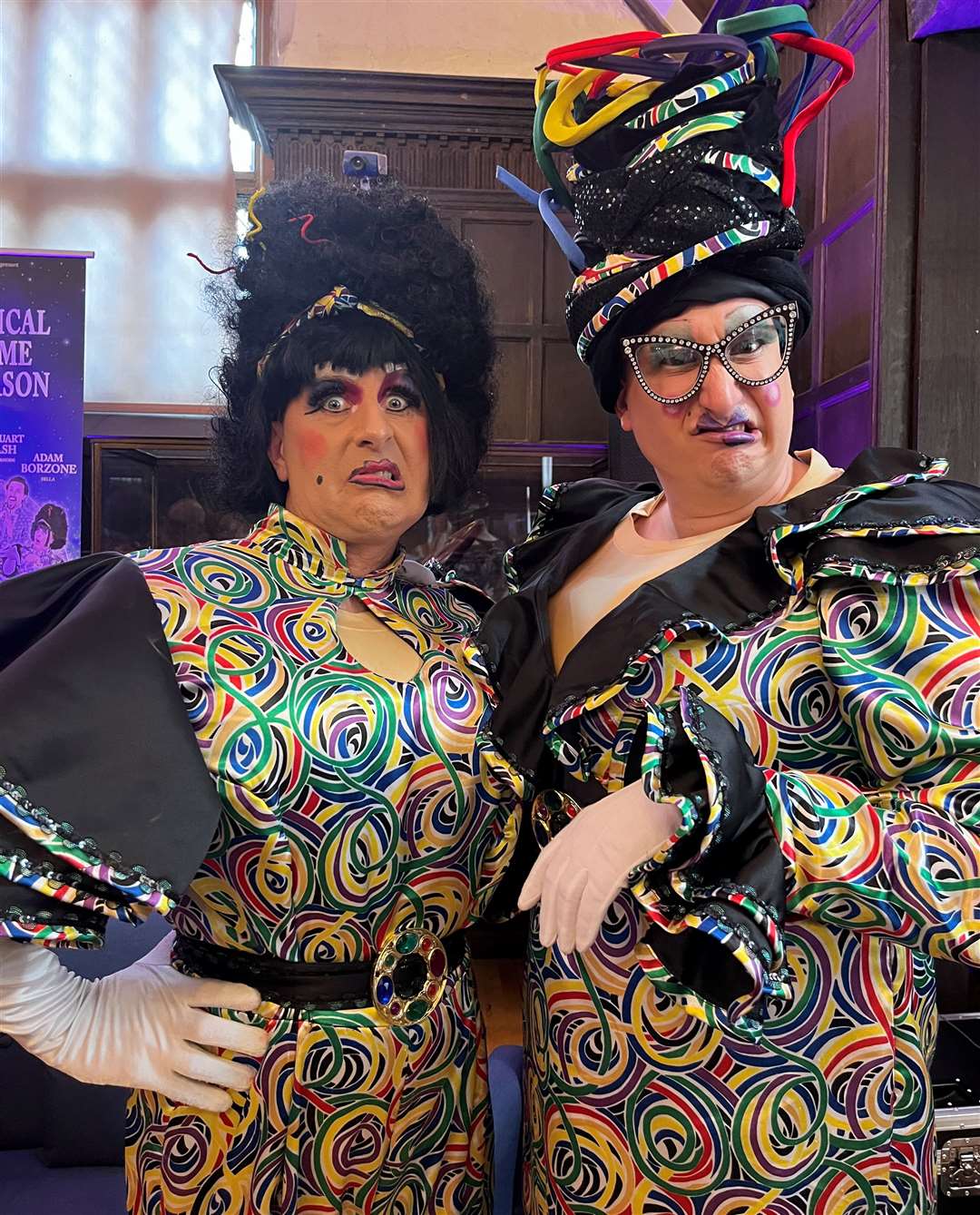 Adam Borzone and Joe Meloy as the ugly sister's in The Hazlitt Theatre's production of Cinderella this year