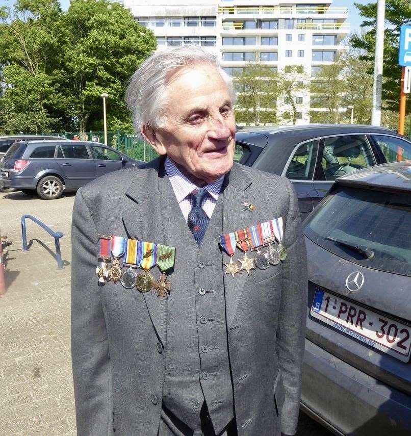 Captain Godsal wearing his Royal Navy medals (Family handout/PA)