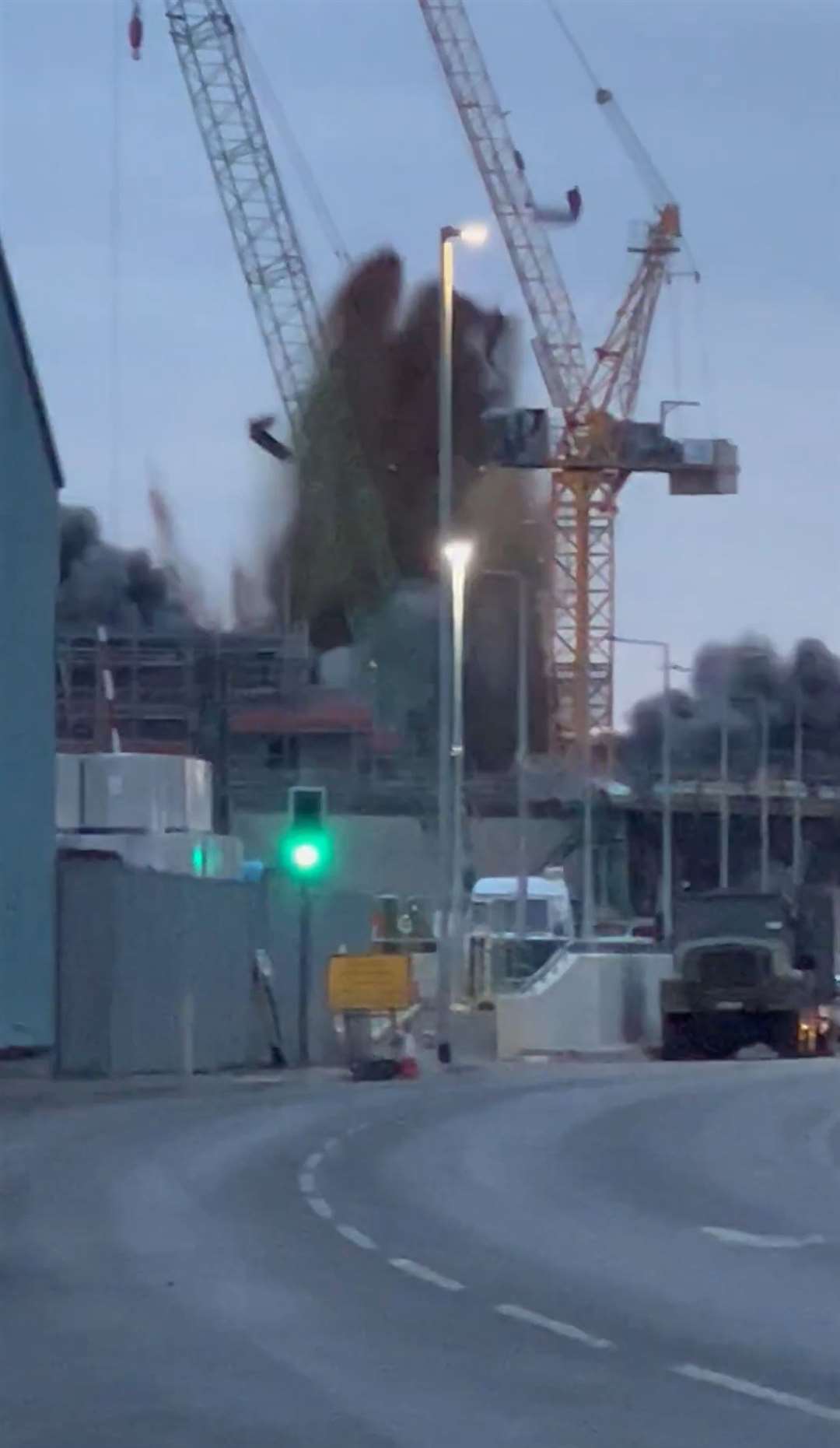 Screengrab from video taken with permission from the Facebook account of Kim Withers of a Second World War bomb which exploded unexpectedly in Great Yarmouth, Norfolk (Kim Withers/PA)