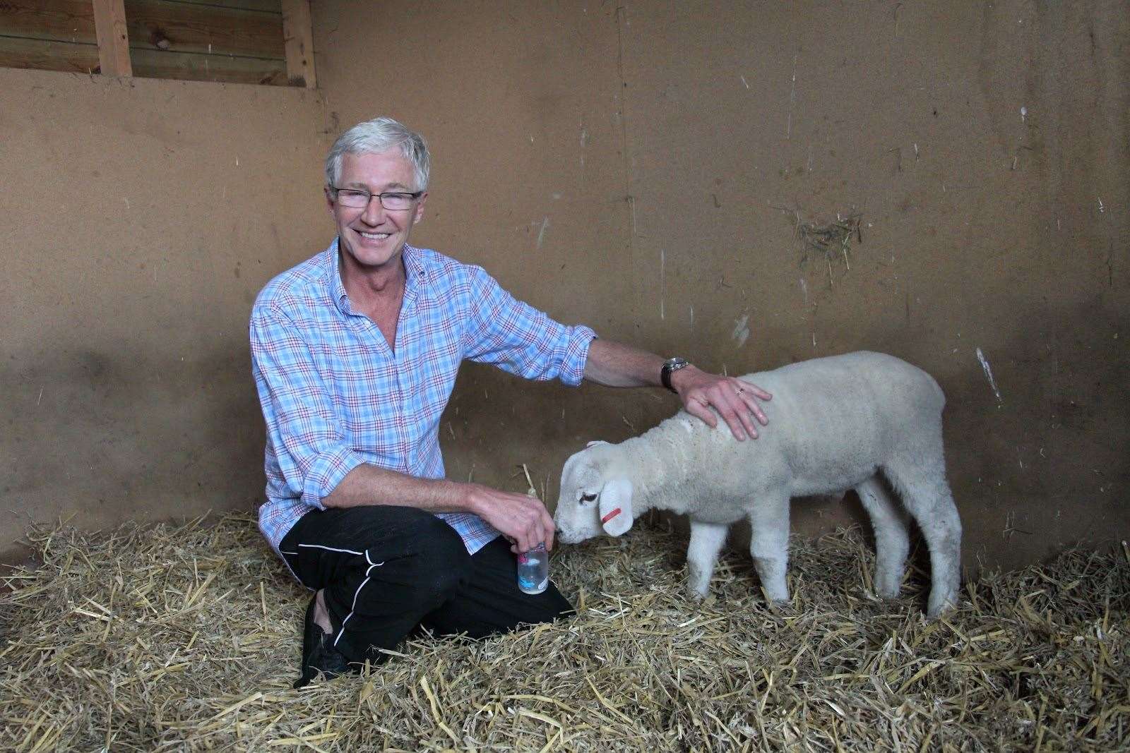 Paul O Grady and Winston, who he adopted from the RSPCA. Winston was found dumped in a wheelie bin in Manchester in 2011. Picture: Joe Murphy/RSPCA