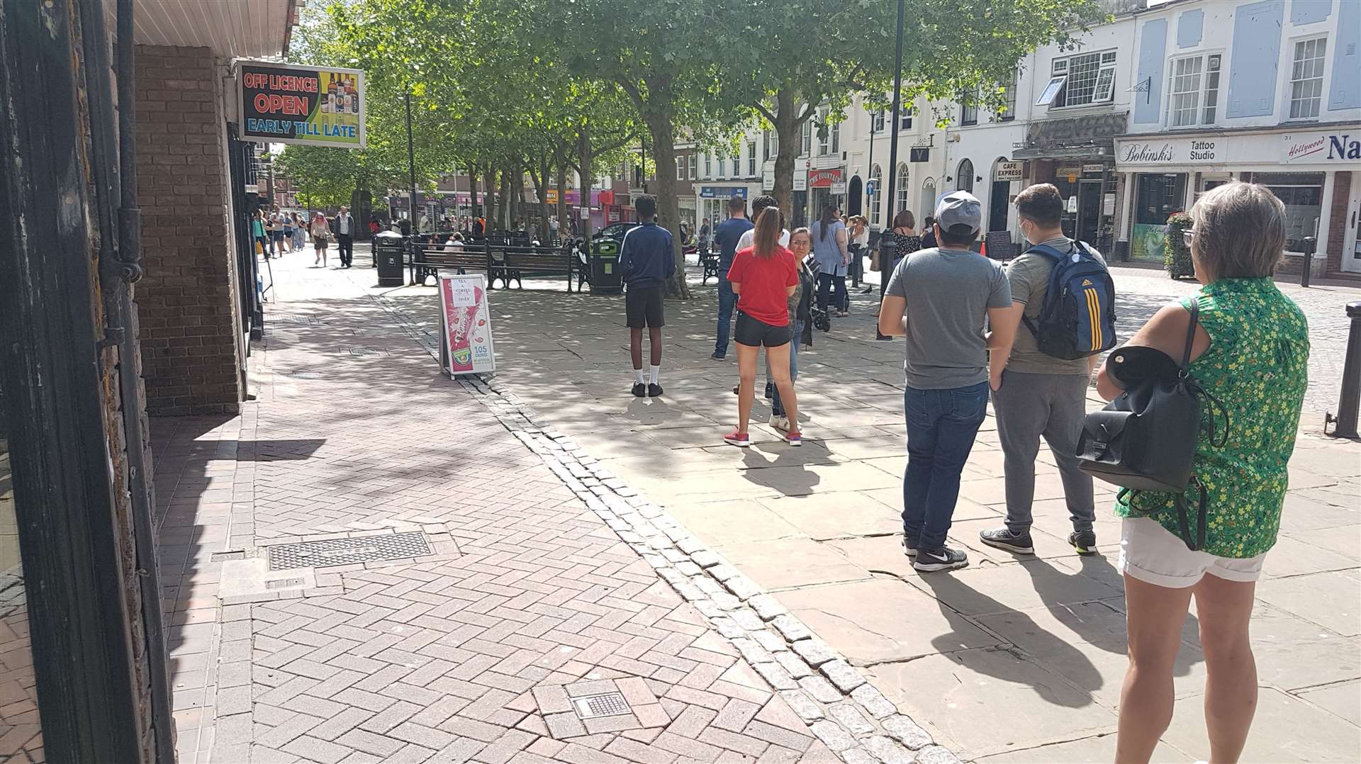 Ashford's Sports Direct proved a particular hit on the first day of shops reopening, with a long queue forming before opening until late in the evening.