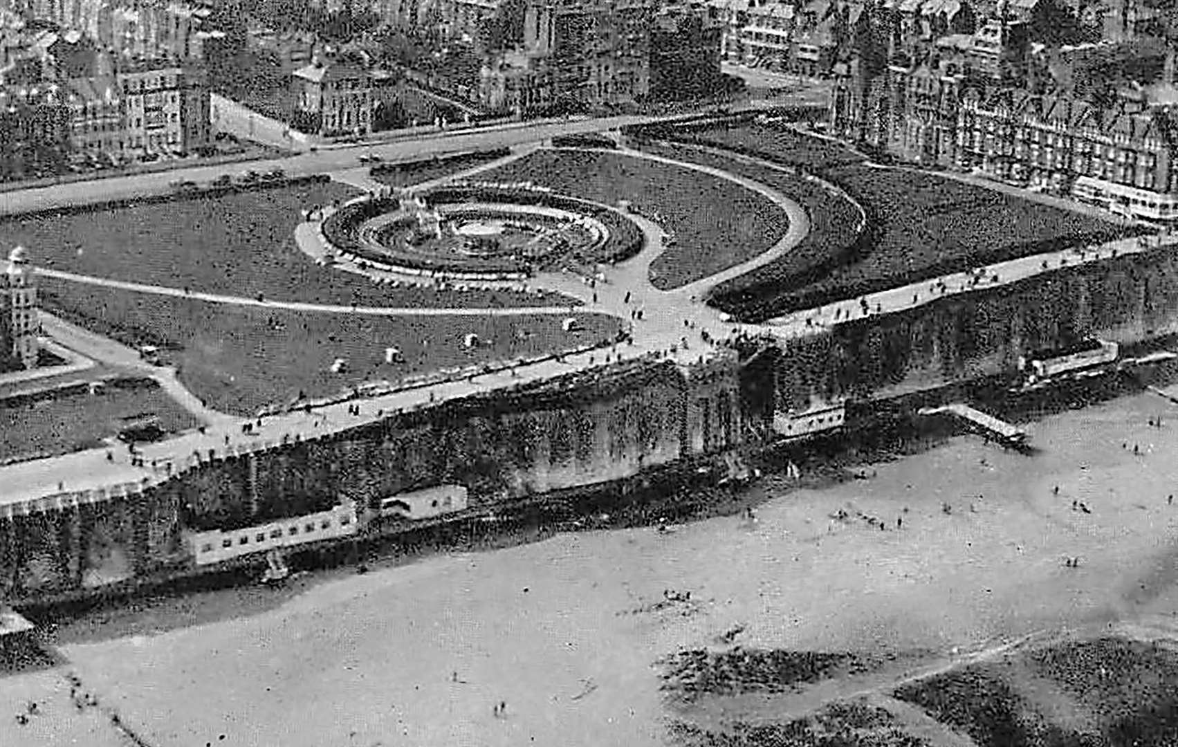 The Oval bandstand on the cliff tops at Cliftonville in the 1930s - it was at the centre of the then-upmarket Margate neighbour. Picture: Nick Evans
