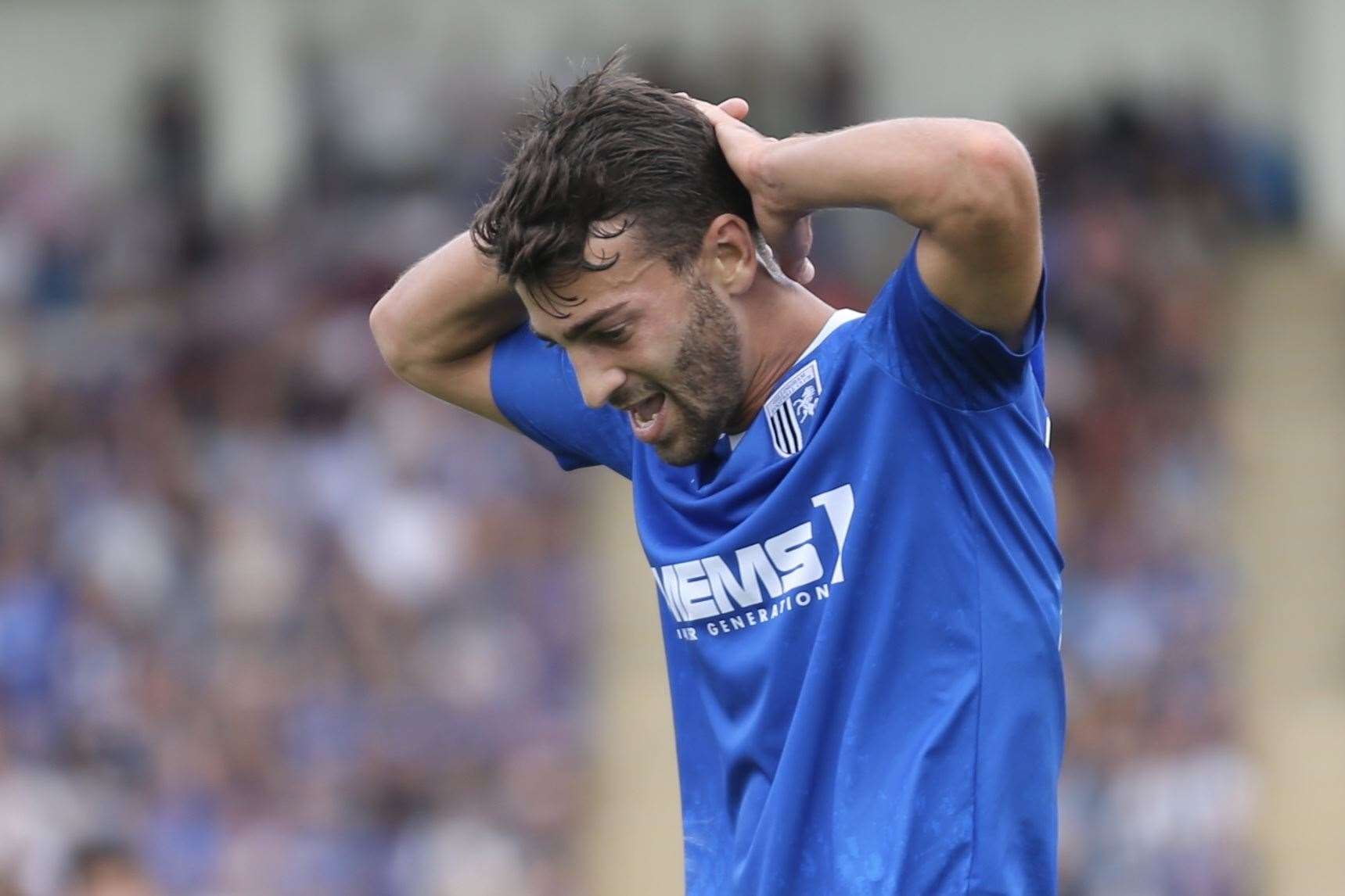 Scott Kashket picked up an injury for Gillingham at Grimsby Picture: KPI
