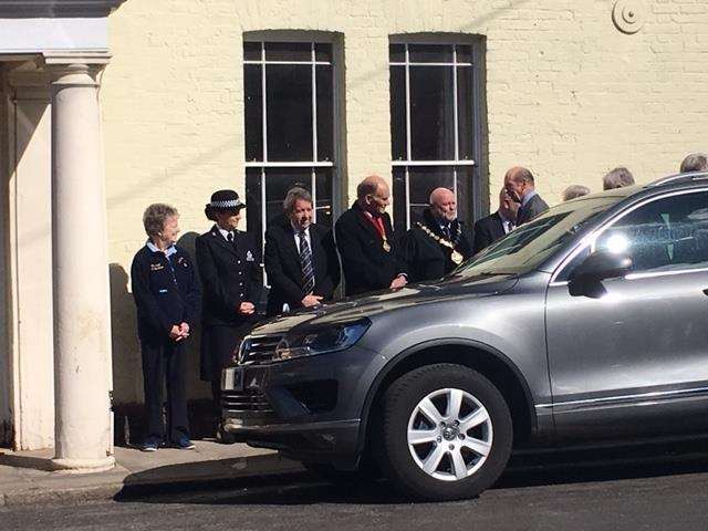The Duke of Kent arrives at the Guildhall Museum, Queenborough. Picture: Cllr Ashley Shiel (1396887)