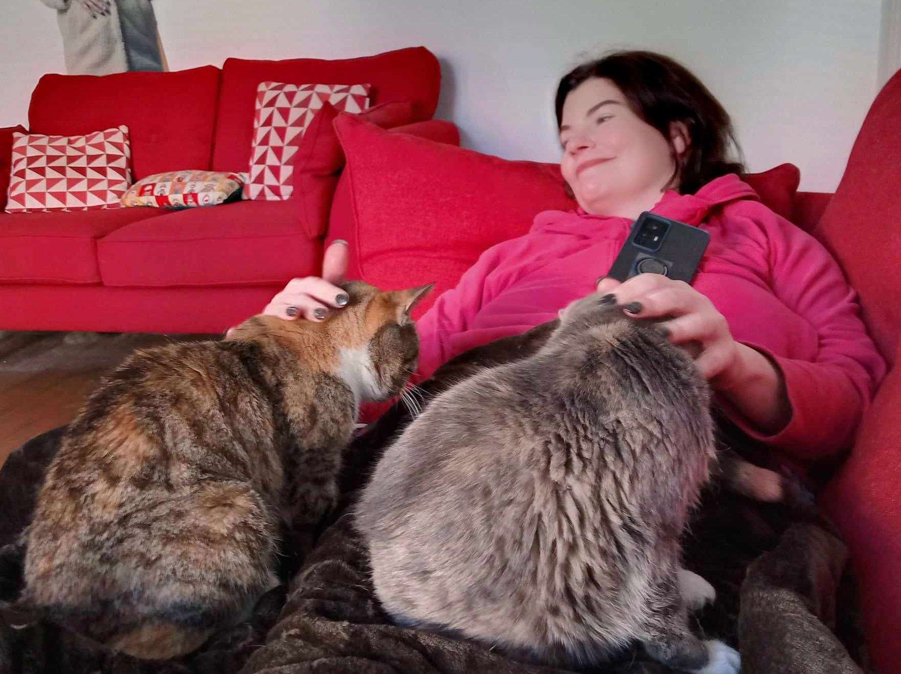 Melissa Todd with her beloved cats