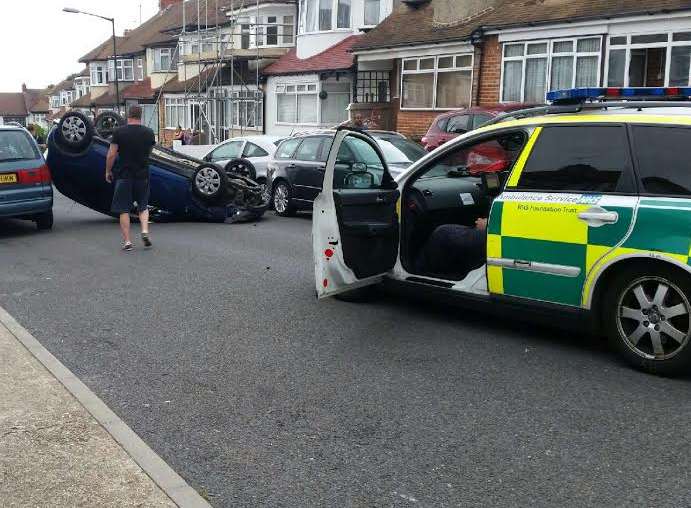 An ambulance and a resonder car were called to the scene along with police