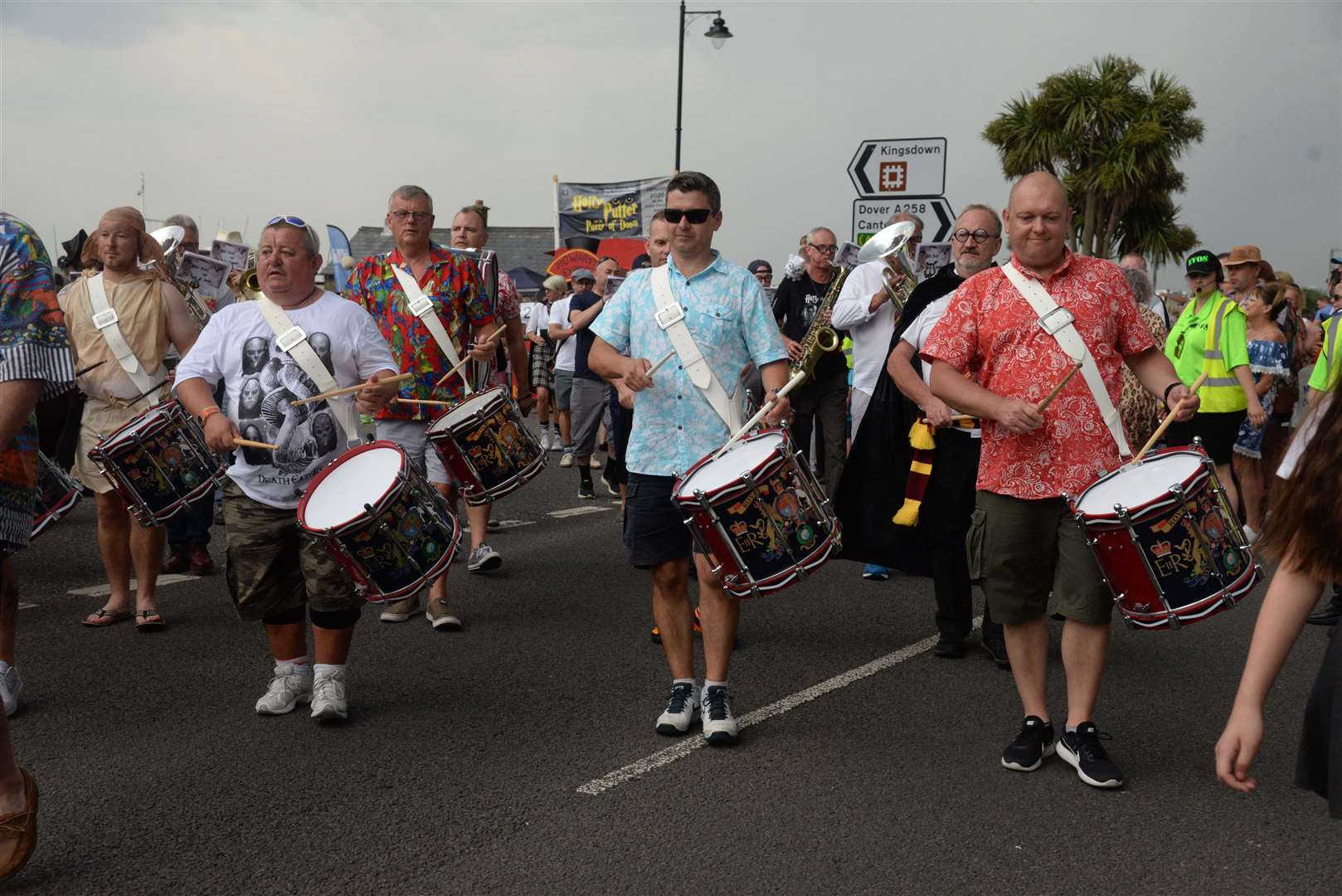 The start of Deal Carnival on Thursday evening before the rain dampened donations