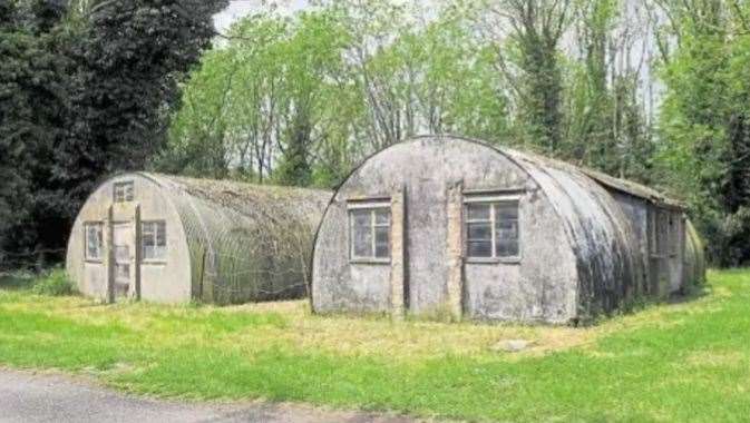 The doddlebug that exploded on June 14, 1944, near Lenham, destroyed seven Nissen barracks huts like these two, killing 52 REME personnel