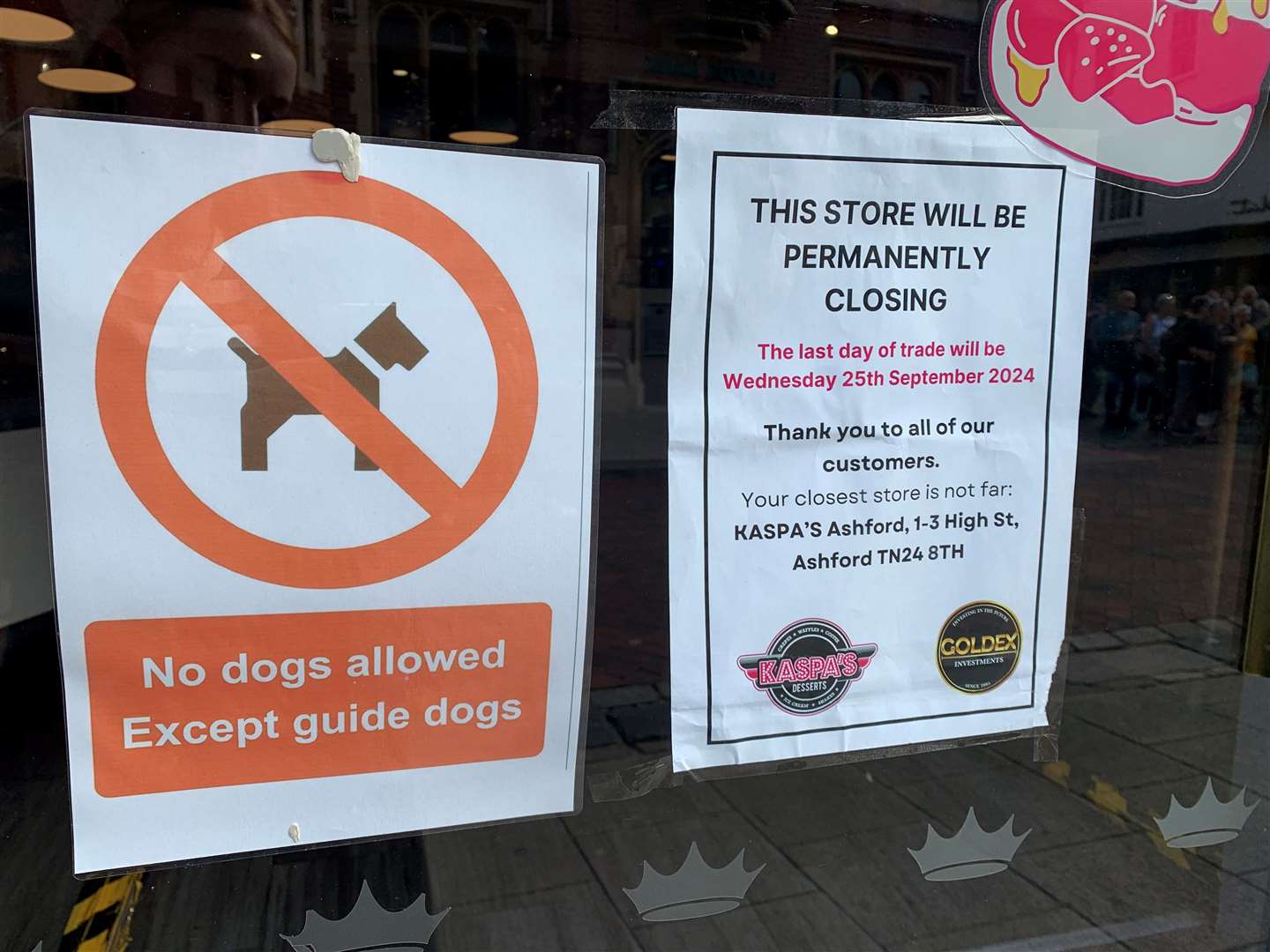 Bosses have thanked their customers in a notice displayed in the shop window