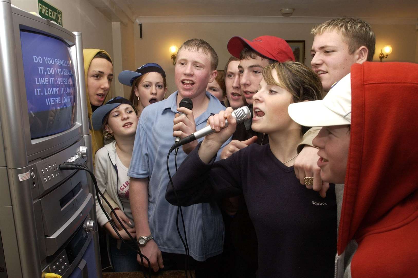 Singing along to DJ Pied Piper and the Masters of Ceremonies at a karaoke session at the Railway Tavern in Teynham in January 2004. It sadly closed in 2015. Picture: Barry Crayford