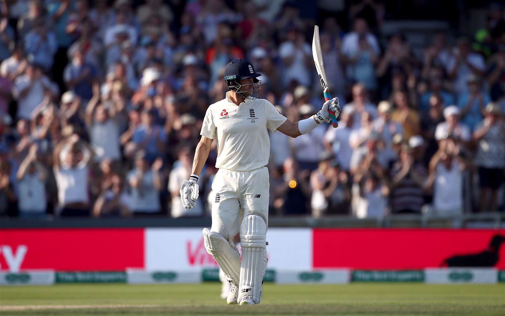 England's Joe Denly acknowledges the crowd after reaching a half century during day three of the third Ashes Test match at Headingley, Leeds. Picture: PA Images
