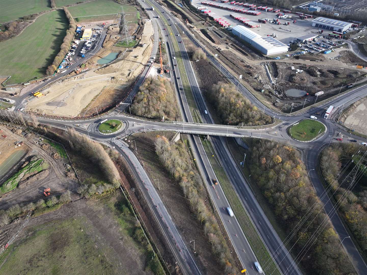 Work underway on the Grovehurst junction near Sittingbourne in November 2023. Picture: Phil Drew