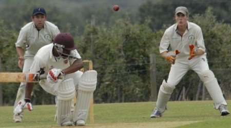 St Lawrence’s wicketkeeper David Smith keeps his eye on the ball during their Kent League Premier Division 1st XI win over Bromley on Saturday Picture: Barry Duffield