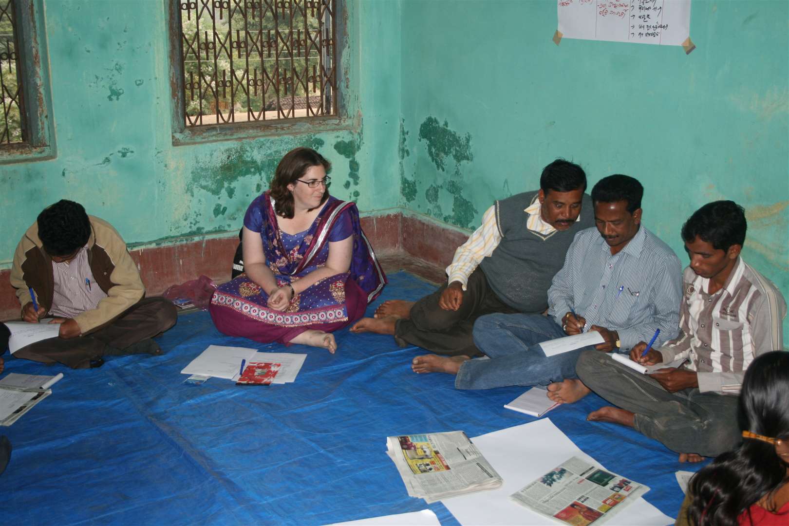 Claire Boxall, PR and communications manager at Golding Homes, in India doing voluntary service