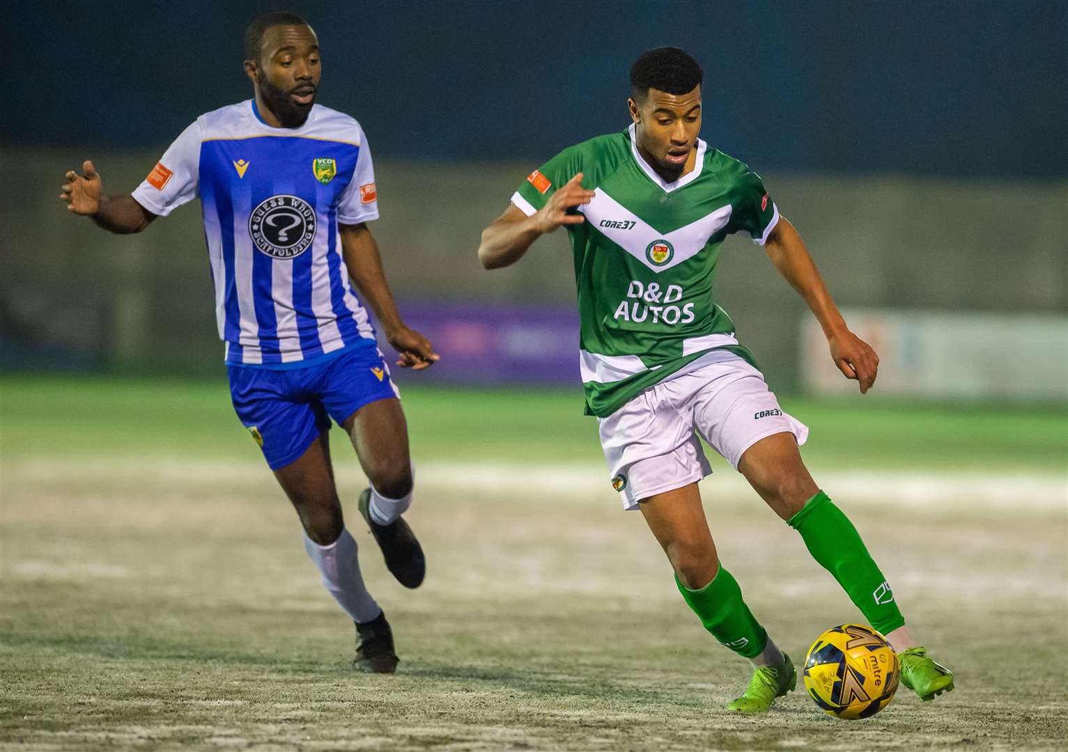 Mamadou Diallo gets forward against VCD. Picture: Ian Scammell