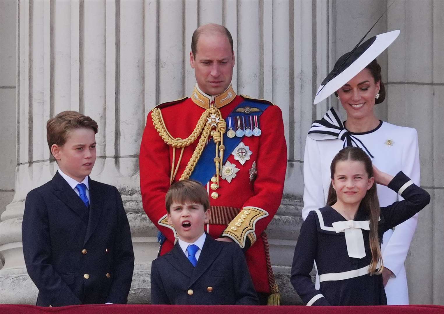 William and Kate with their family at Trooping the Colour (Jonathan Brady/PA)