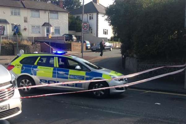 Burst water main sees police close road. Pictures: Matt Devincenzi