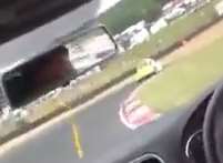 The car on the track during a Brands Hatch race