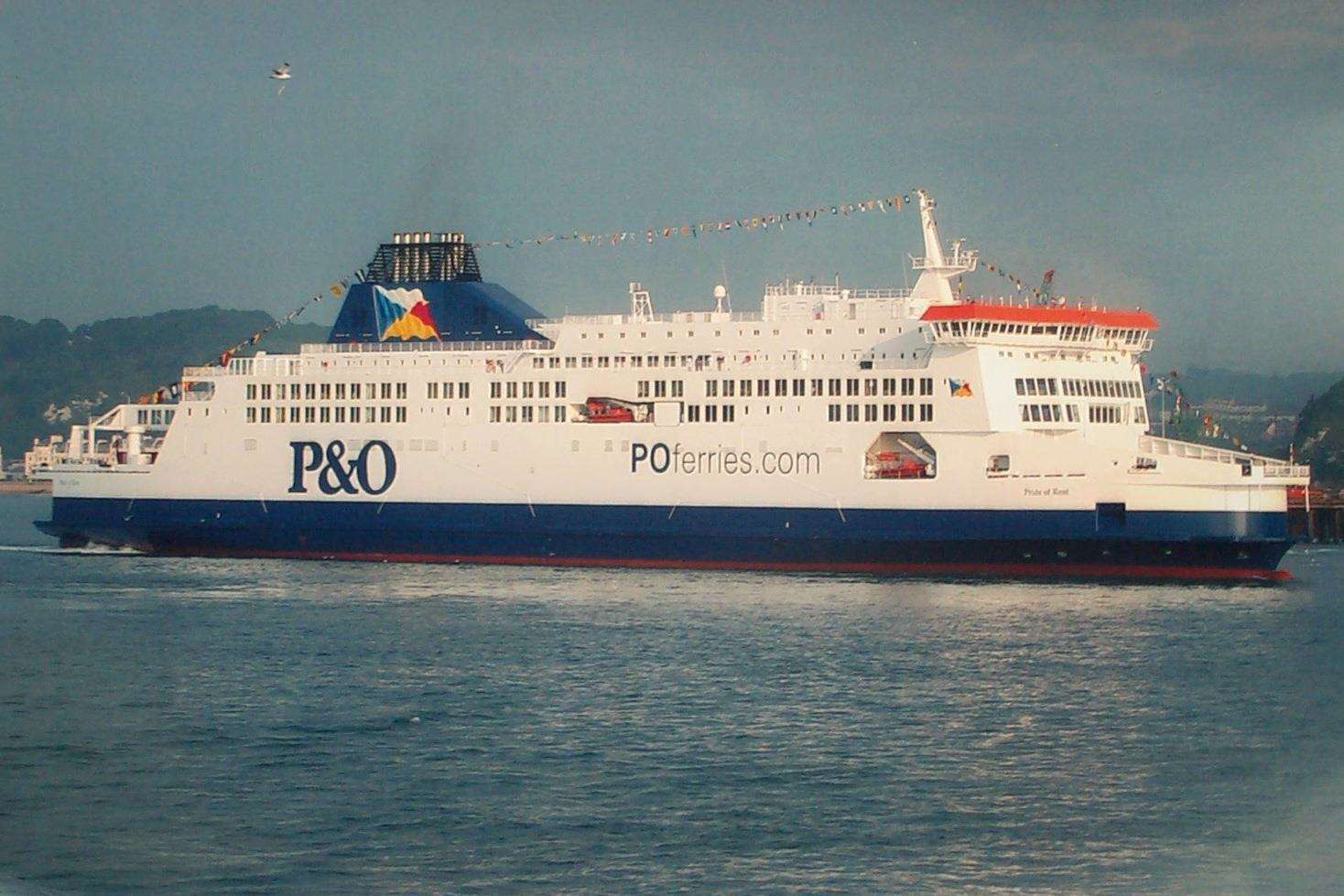 The Pride of Kent on the start of its Dover-Calais service in 2003.. Picture from P&O Ferries