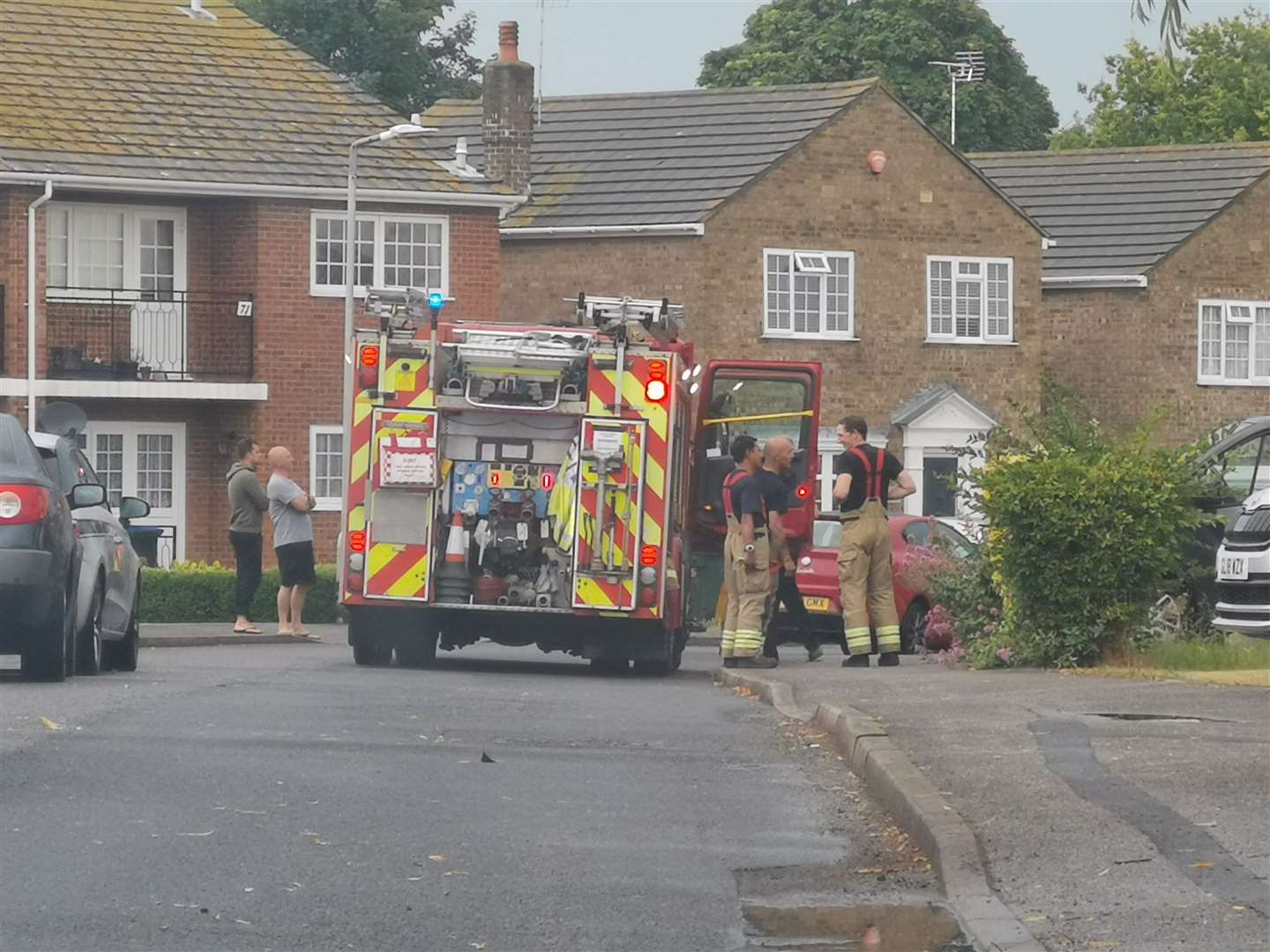 Fire crews at the scene in Weatherly Drive in Broadstairs