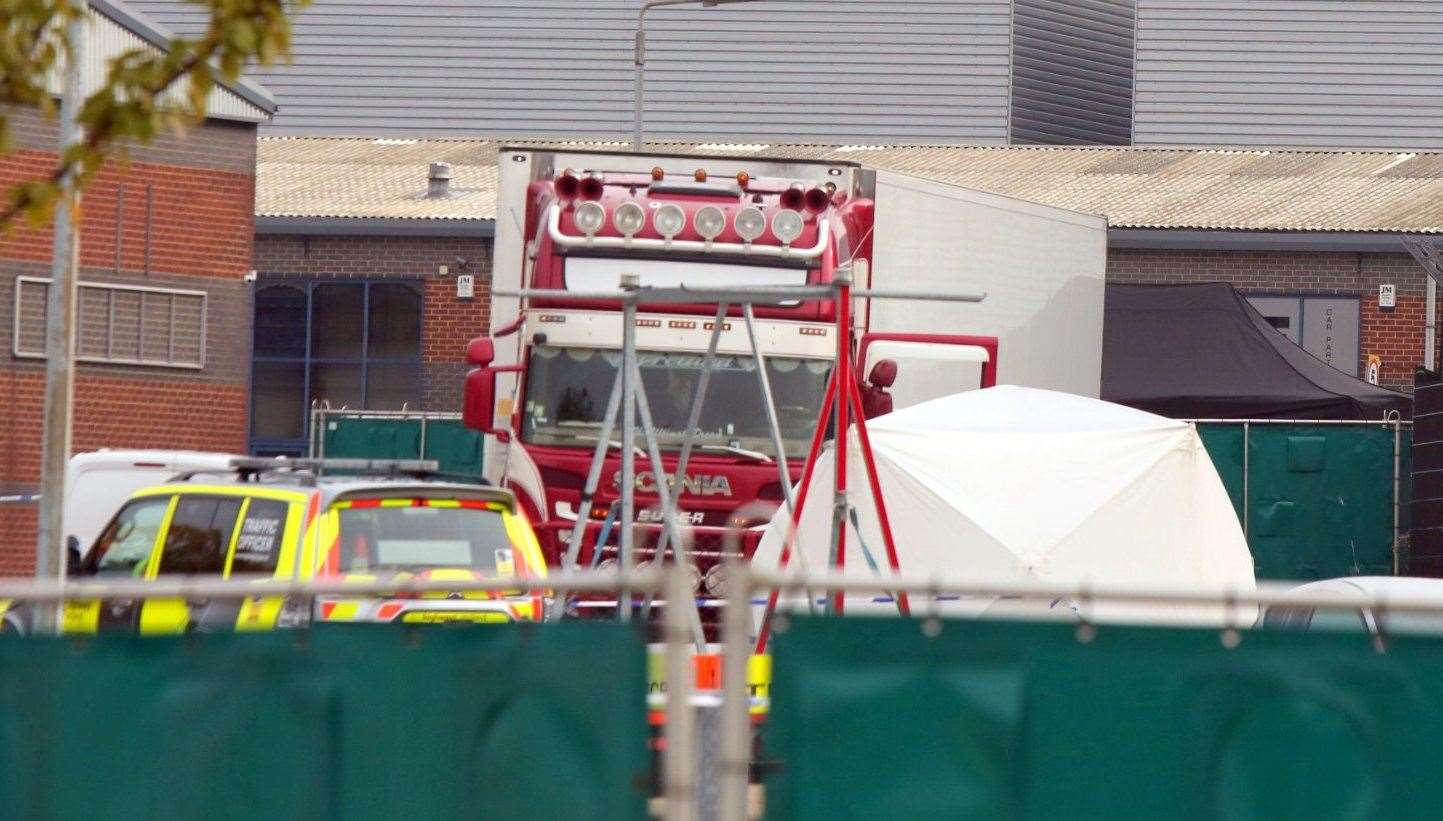 Police at the scene of the grim discovery in Thurrock, Essex Picture: UKNIP