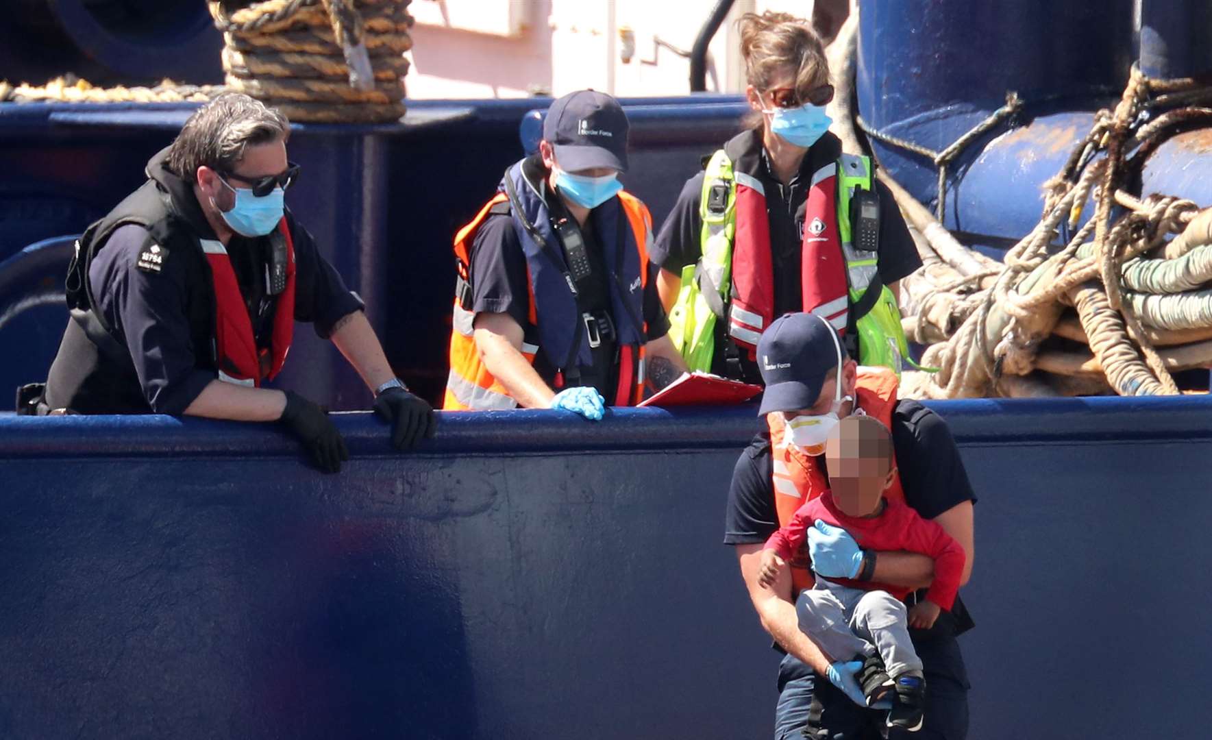 Young children were among suspected migrants taken ashore at Dover this week (Gareth Fuller/PA)