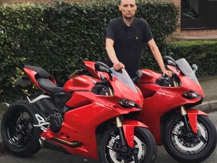 Christopher Nourse with his motorbikes