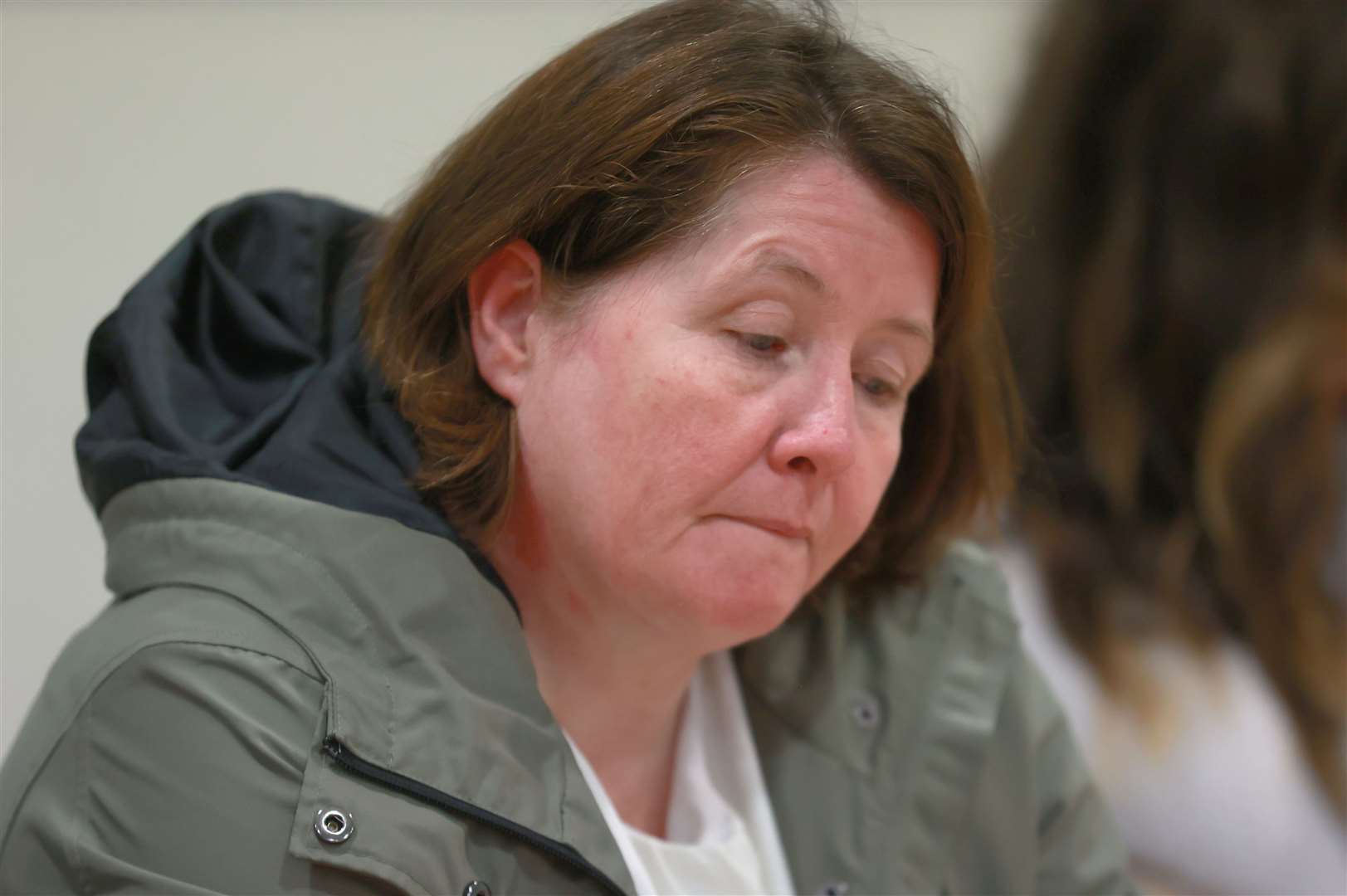 Noleen Mullan, mother of Katie Simpson, before the start of a press conference at KRW Solicitors in Belfast (Liam McBurney/PA)