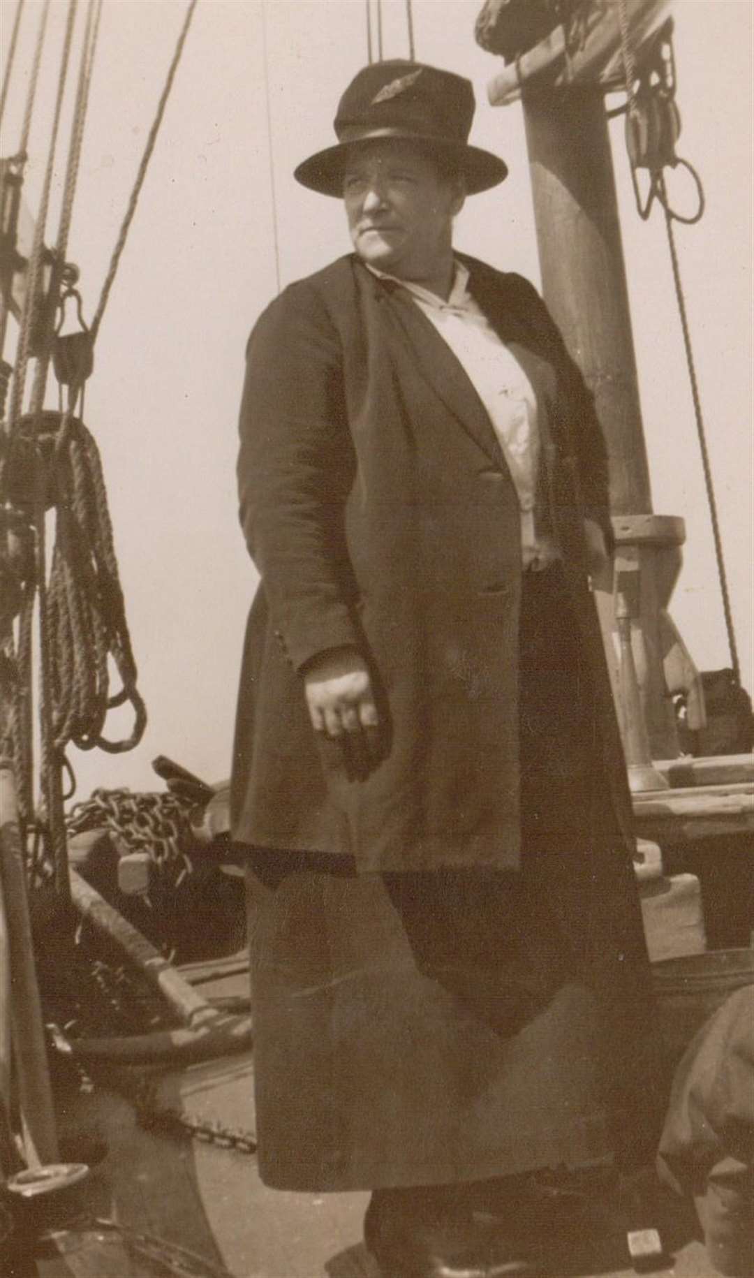 She was very much a family boat. This is Bill's grandmother Eileen on board