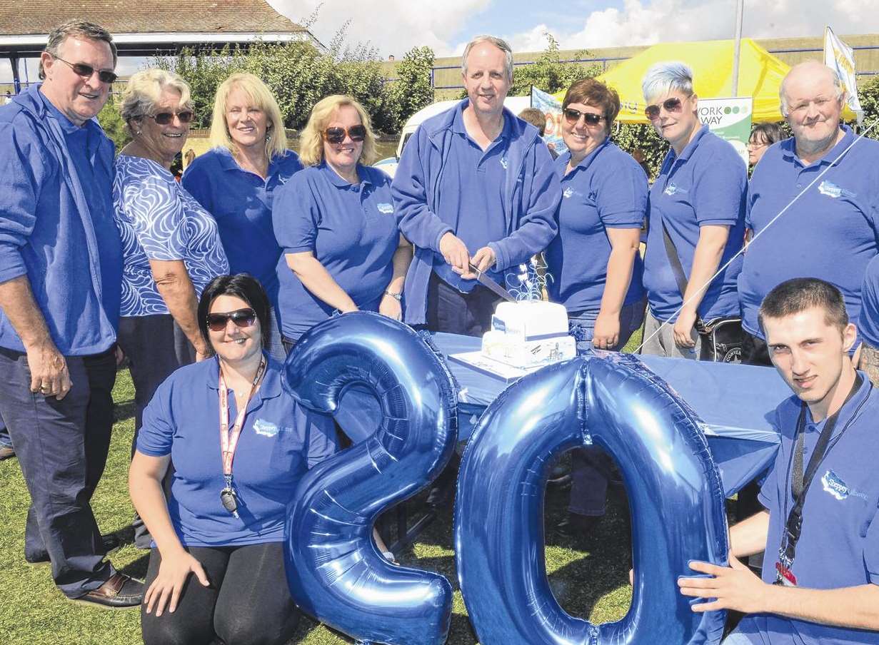 Staff from Sheppey Matters celebrating at the 20th Birthday Big Bash