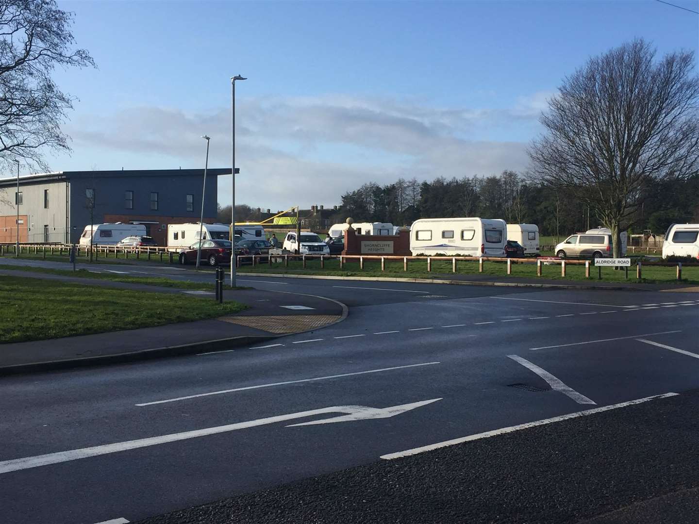 Cars were used to blockade the car park on Wednesday