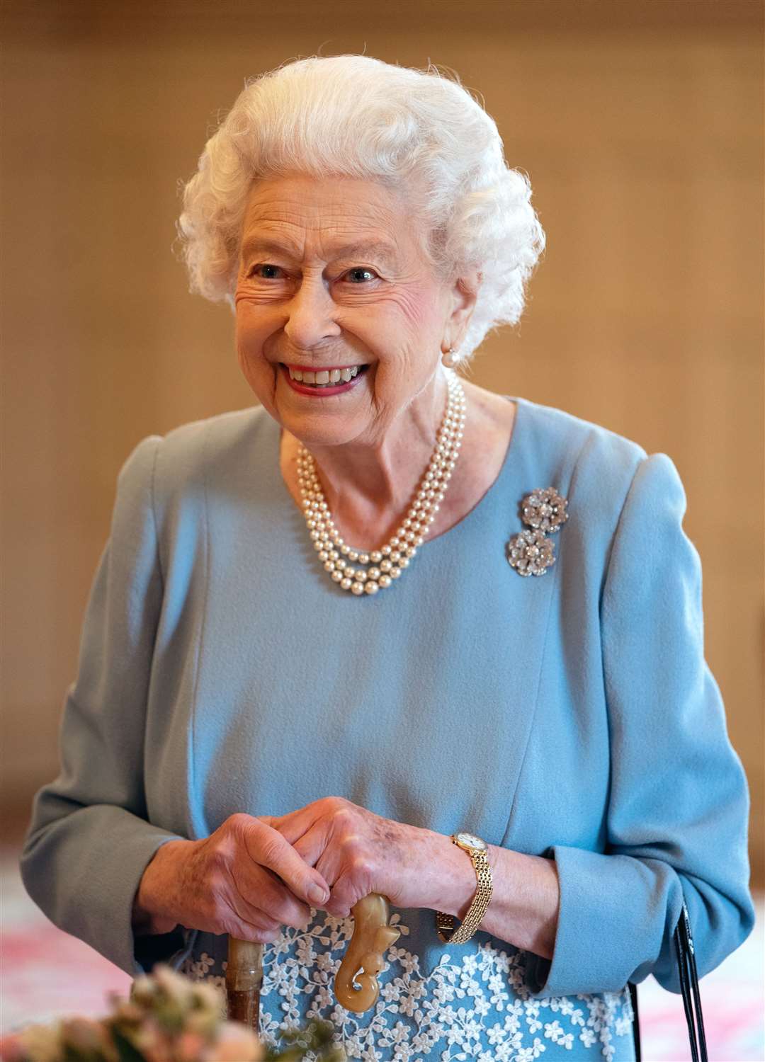 The Queen during a reception in the Ballroom of Sandringham House (Joe Giddens/PA)