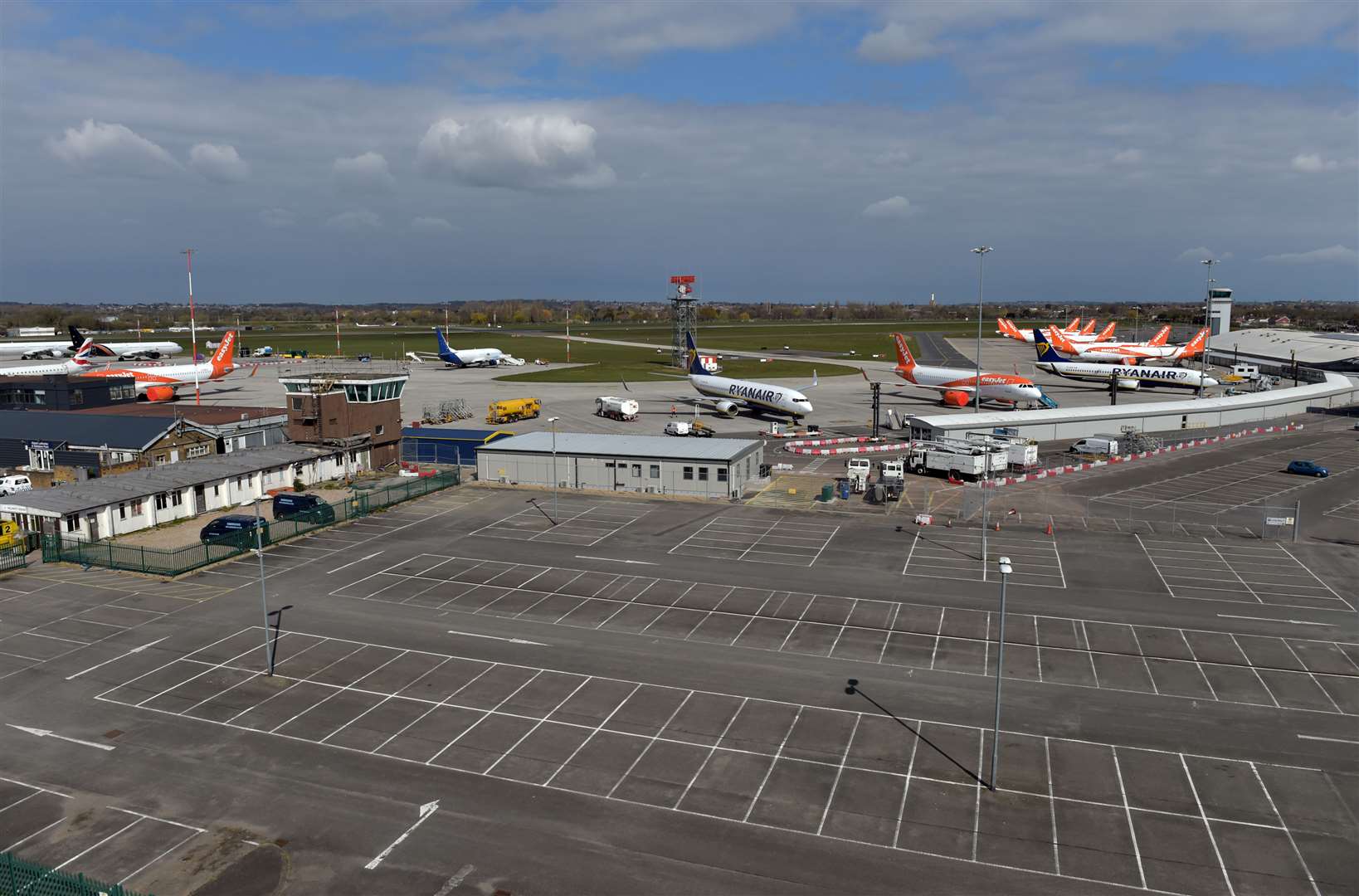 The pandemic has seen airport car parks, like this one at Southend, stand empty as flights are cancelled and passengers stay away (Nick Ansell/PA)